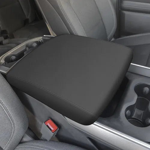 Vista 24 de AOMSAZTO Jumeat - Fundas de consola de asiento para Dodge Ram 1500 2002-2012, fundas para reposabrazos para Dodge Ram 1500, color negro