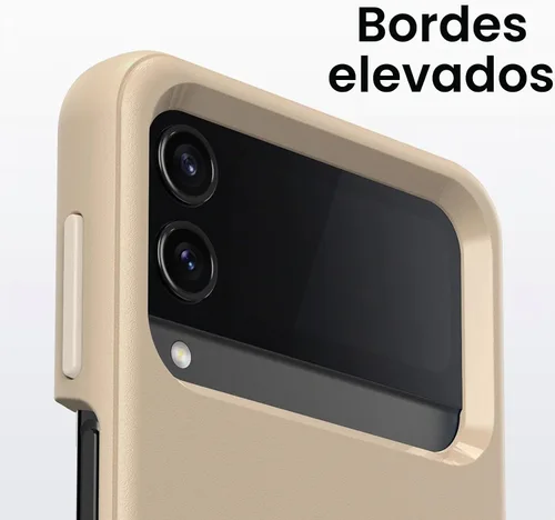 Vista 6 de OtterBox Symmetry Flex Series - Funda para Samsung Z FLIP4, color marrón Tapa Beige