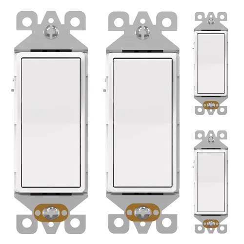 Vista 29 de AIDA Paquete de 1 interruptor de luz basculante Decora de 3 vías, interruptores de luz eléctricos con conexión a tierra automática de 15 amperios
