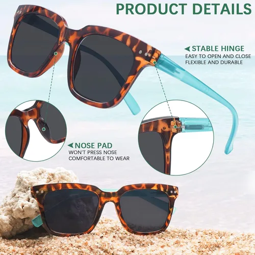 Vista 4 de Paquete de 3 lentes de sol progresivos de lectura multienfoque para mujeres y hombres, protección UV, parte superior multifocal, lectores solares
