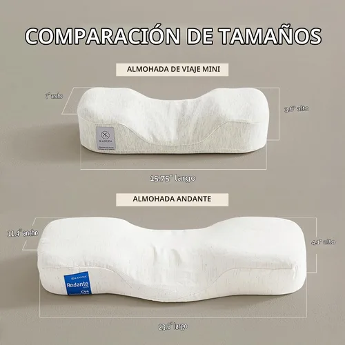 Vista 8 de Kanuda Mini almohada portátil (avena) – Almohada cervical ortopédica compacta para viajes, soporte firme de espuma viscoelástica con terapia CV4