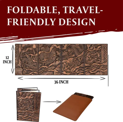 Vista 4 de DND DM Screen 5e - D&D Dungeon Master - Pantalla 3D de piel sintética con insertos personalizables, Dungeons & Dragons GM / Game Master, accesorios