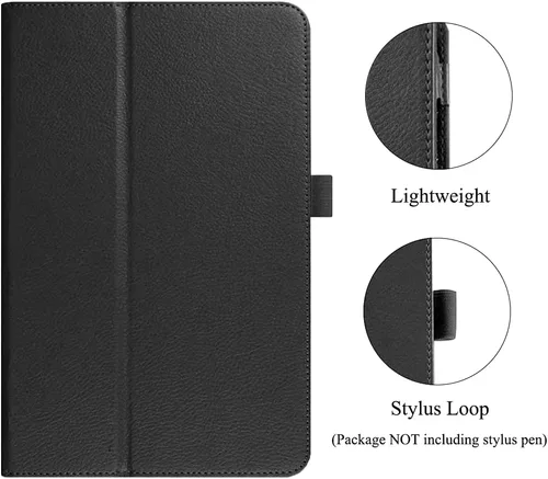 Vista 4 de Funda Folio Para Galaxy Tab A 8.0 2017 Modelo T380/T385, Funda Protectora De Cuero De La PU Premium Para Samsung Galaxy Tab A 8.0 Pulgadas 2017 Negro