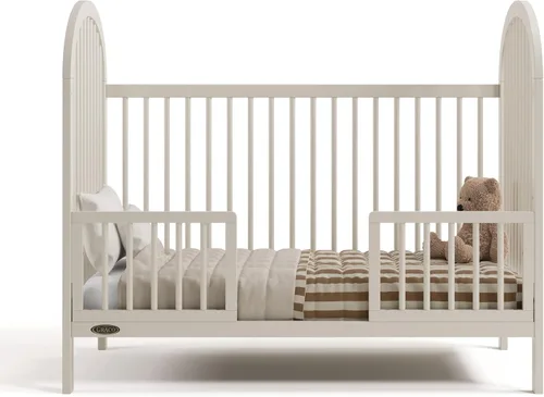 Vista 9 de Graco Cuna convertible Olivia (avena helada) – Certificado GREENGUARD Gold, 100% madera maciza, se adapta a colchón de cuna estándar, cuna de bebé