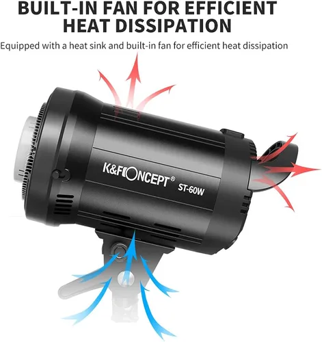 Vista 5 de K&F CONCEPT Luz de video LED SL-60W Iluminación continua con montaje Bowens, 5600K CRI95+ Iluminación regulable para fotografía, tiro al aire libre