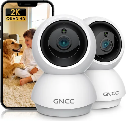 Vista 10 de GNCC Cámaras para seguridad en el hogar 5Ghz WiFi Cámara interior con 360 ° Blanco