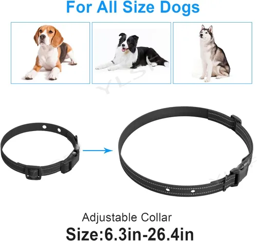 Vista 6 de Correa de nailon para perro con 2 agujeros para entrenamiento de valla electrónica, receptores de collar de ladrido, correa de repuesto de 3/4