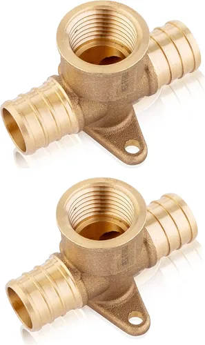 Vista 14 de EFIELD 1/2 "Pex x 1/2" Pex x 1/2" hembra NPT Drop-ear Tee, Latón Crimp Fitting, (PEX1807170)