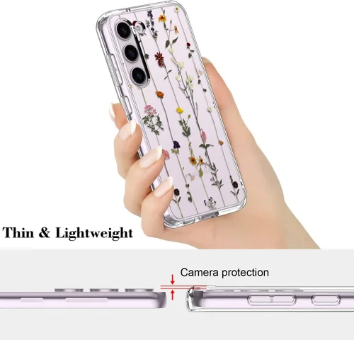 Vista 4 de ICEDIO Funda para Samsung Galaxy S23 Plus, delgada, transparente, con diseños de moda, para niñas y mujeres, funda protectora duradera y resistente
