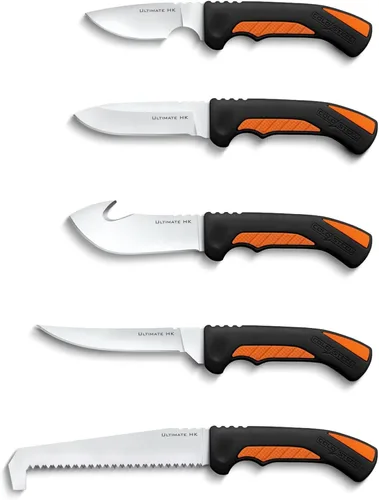 Vista 2 de Cold Steel 5 Fixed Blade Knives Versatile Durable Hunting Kit - Sturdy 4116 SS Blades, Double-Textures Handles, Carrying Case Included