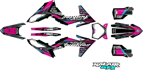 Vista 4 de Kit de gráficos para KTM Motocross 4-Stroke 250 SX-F, 350 SX-F y 450 SX-F (2023) Rugged Series Cyan 16 Mil - Adhesivo para motocicleta Dirt Pit