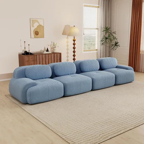 Vista 12 de Sofás seccional modular de 80" sin huesos modernos para sala de estar, juego de sofás comprimidos de 2 plazas con asiento profundo, sin necesidad