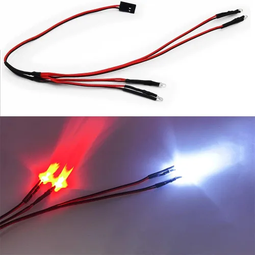 Vista 3 de RCHUBAM Luces LED delanteras y traseras para faros delanteros y traseros para 1/18 TRX4-M Defender RC Crawler