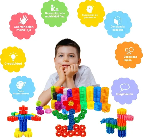 Vista 4 de Juguetes de bloques de construcción STEM para niños – Equipo educativo y seguro entrelazado juego de construcción – Desarrollar la creatividad