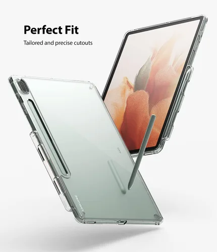Vista 3 de Ringke Fusion - Funda diseñada para Galaxy Tab S7 FE de 12.4 pulgadas (2021), parte trasera dura transparente a prueba de golpes, con soporte
