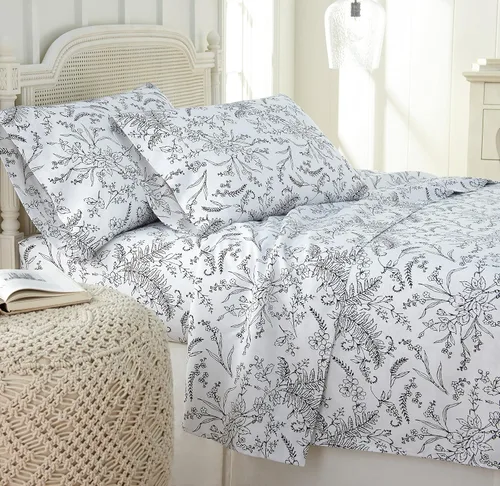 Vista 158 de Southshore Fine Living, Inc. Colección Winter Brush, juego de sábanas de 3 piezas para cama individual, sábana bajera con bolsillo profundo de 14