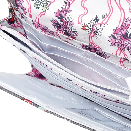 Vista 5 de Vera Bradley Cartera de mano triple de algodón para mujer con protección RFID, Hope Blooms - Algodón reciclado