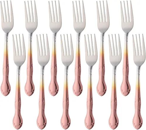 Vista 17 de Cucharas de sopa, cucharas redondas de acero inoxidable para caldo con borde de flor, juego de 12 piezas de acero inoxidable para café, azúcar
