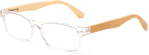 Vista 20 de Newbee Fashion Lentes transparentes Marco Rectángulo Marco Sin Prescripción Falso Gafas Paquete de 2 bambú negro y marrón