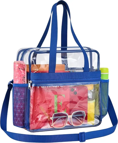 Vista 18 de Paxiland Clear Bag for Stadium Events, 12x6x12 inches Tote Bag with Detachable Reinforced Strap for Sports Concert and Work