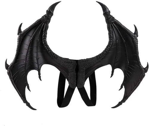 Vista 6 de Disfraz de alas de dragón para niños, juego de máscara de cola de dinosaurio, disfraz de dragón de Halloween