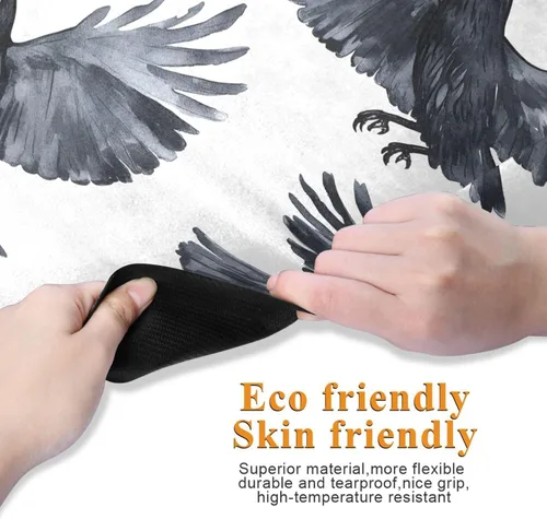 Vista 3 de Black Birds Yoga Mat Non Slip Thick Kids Eco Friendly Rubber Workout Foldable Yoga Mat Women Exercise