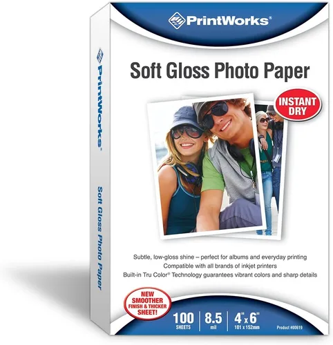 Vista 12 de PrintWorks Papel fotográfico brillante, para uso con impresoras de inyección de tinta, peso pesado de 8.5 mil, 8.5 x 11, paquete de 6, 180 hojas