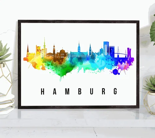 Vista 49 de Póster de Amsterdam Skyline Netherlands, pintura de paisaje urbano e impresión de monumentos, decoración para el hogar, oficina, 12 x 18 pulgadas