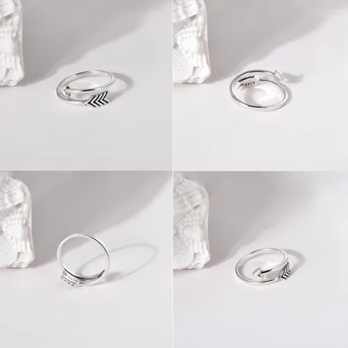 Vista 13 de CANDYFANCY Anillo de nudo celta de plata de ley 925 abierto para el dedo medio nudillo para mujer, tamaño ajustable 4-7