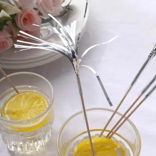 Vista 9 de Efavormart - Paquete de 100 brochetas de bambú natural de 4.75 pulgadas con palillos de cóctel de perlas blancas