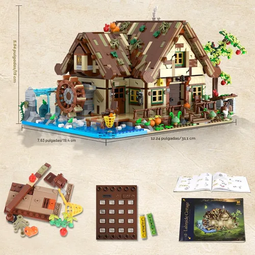 Vista 6 de INSOON Juego de construcción de cabañas de madera con luces para adultos