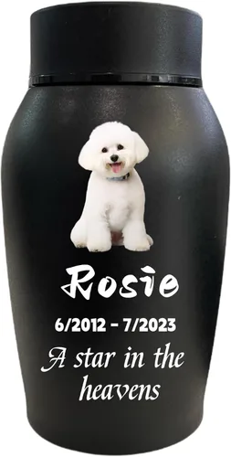 Vista 9 de Urnas personalizadas para cenizas de perros y gatos, nombre de mascota personalizado para urnas de cremación, urnas de recuerdo conmemorativas