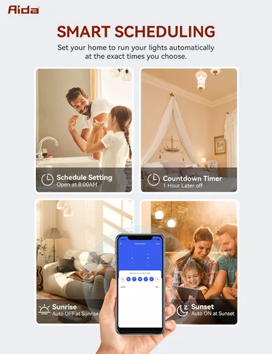 Vista 5 de AIDA Interruptor de luz inteligente, interruptor inteligente WiFi de 3 vías, compatible con Alexa y Google Home, requiere cable neutro, interruptor