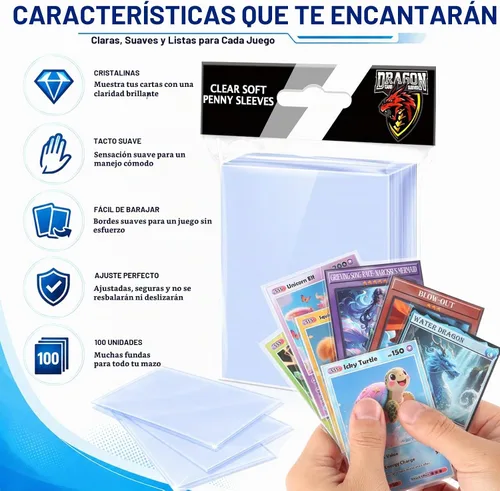 Vista 4 de 100 unidades de fundas de plástico para tarjetas con abertura superior, fundas Penny Soft para protectores de tarjetas de béisbol, adecuadas