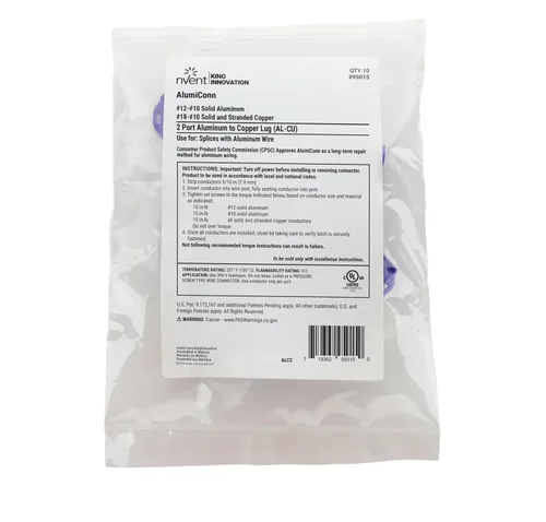 Vista 3 de King Innovation 95015 AlumiConn - Conector de cable, paquete de 10, morado, conteo