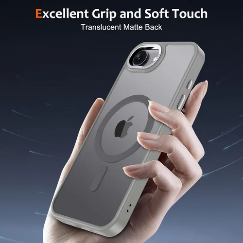 Vista 879 de Anuck - Funda magnética para iPhone 11 compatible con MagSafe, carcasa trasera mate translúcida dura, borde de TPU, delgada, resistente a impactos