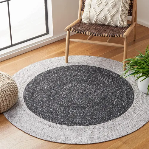 Vista 11 de SAFAVIEH Alfombra trenzada de la colección – Alfombra redonda de 3 pies, color beige y gris claro, casa de campo hecha a mano, ideal para zonas