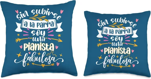 Vista 3 de Regalo Original Para El Pianista Escuela Regalos UNA Pianista Fabulosa Divertido Mujer Ideas Música de Piano Throw Pillow, 16x16, Multicolor