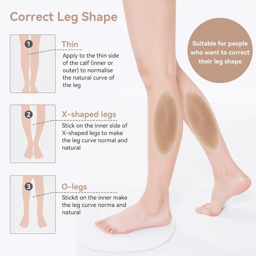 Vista 4 de 1 par de almohadillas para pantorrillas, corrector de piernas autoadhesivas para mujer, agradable a la piel, almohadilla de forma de pierna