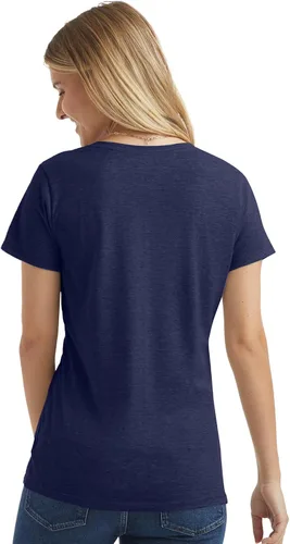 Vista 2 de Hanes - Camiseta de manga corta con cuello en V para mujer