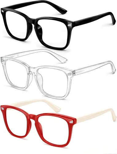 Vista 17 de Gafas de luz azul para niños y niñas, paquete de 2 lentes de luz azul para adolescentes y niños, anteojos falsos, anteojos para niños pequeños, de 6