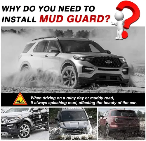 Vista 2 de Autorder Barro Flpas - Protectores contra salpicaduras para Ford Explorer 2020 2021 2022 2023 2024 2025 Accesorios Guardabarros guardabarros