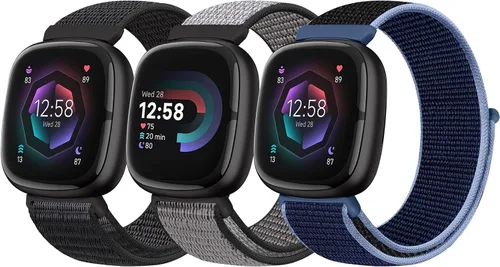 Vista 15 de Bcuckood Correa de nailon compatible con Fitbit Sense 2/Fitbit Sense/Fitbit Versa 4/Fitbit Versa 3 Bandas, para mujeres y hombres, correa de nailon