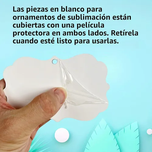 Vista 5 de 20 piezas de adornos de sublimación en blanco de sublimación para decoración de Navidad y día de Halloween