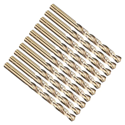 Vista 97 de PATIKIL Broca Jobber de 0.039 in, vástago recto M35 cobalto 5% acero de alta velocidad 135° acabado dorado para metal duro de acero inoxidable - 2