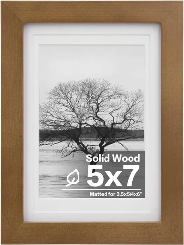 Vista 225 de Egofine - Portarretratos de 4 x 6 pulgadas, de madera maciza con plexiglás, para fotos de 3.5 x 5 con paspartú o de 4 x 6 sin paspartú, para colocar