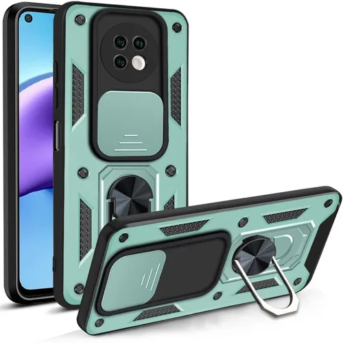 Vista 8 de Compatible con Tecno Camon 18P Bracket Shell, Slide Camera Lens Cover Case Azul