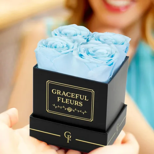 Vista 5 de Graceful Fleurs - Rosas reales de larga duración en una caja durante años, flores frescas preservadas para siempre para cumpleaños, Día de la Madre