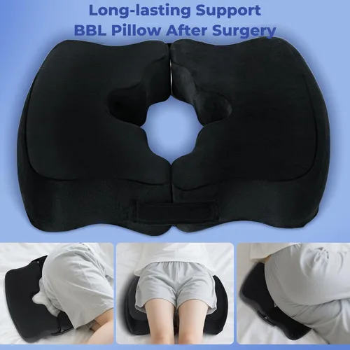 Vista 5 de SAHEYER Cojines para dolor de cama para glúteos, almohada de espuma viscoelástica para alivio de presión de hemorroides con orificio central y corte