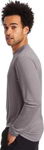 Vista 4 de Hanes Men's Long-Sleeve Performance T-Shirt Pack, 2-Pack, Cool DRI Moisture-Wicking Tees